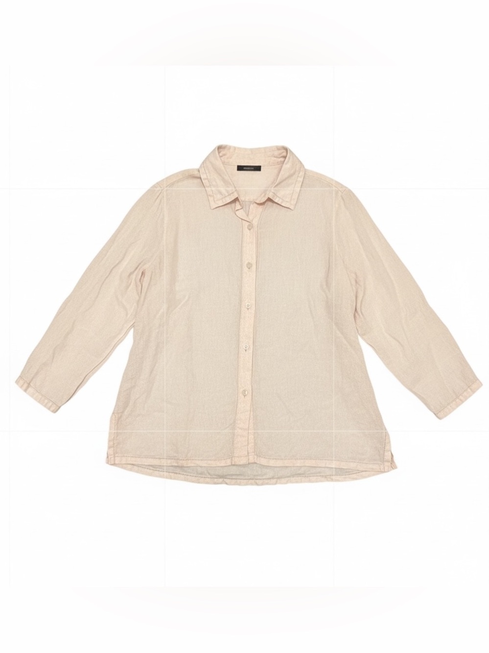 Liz Claiborne Linen Blend Button-Up Shirt Light Pink Size Medium